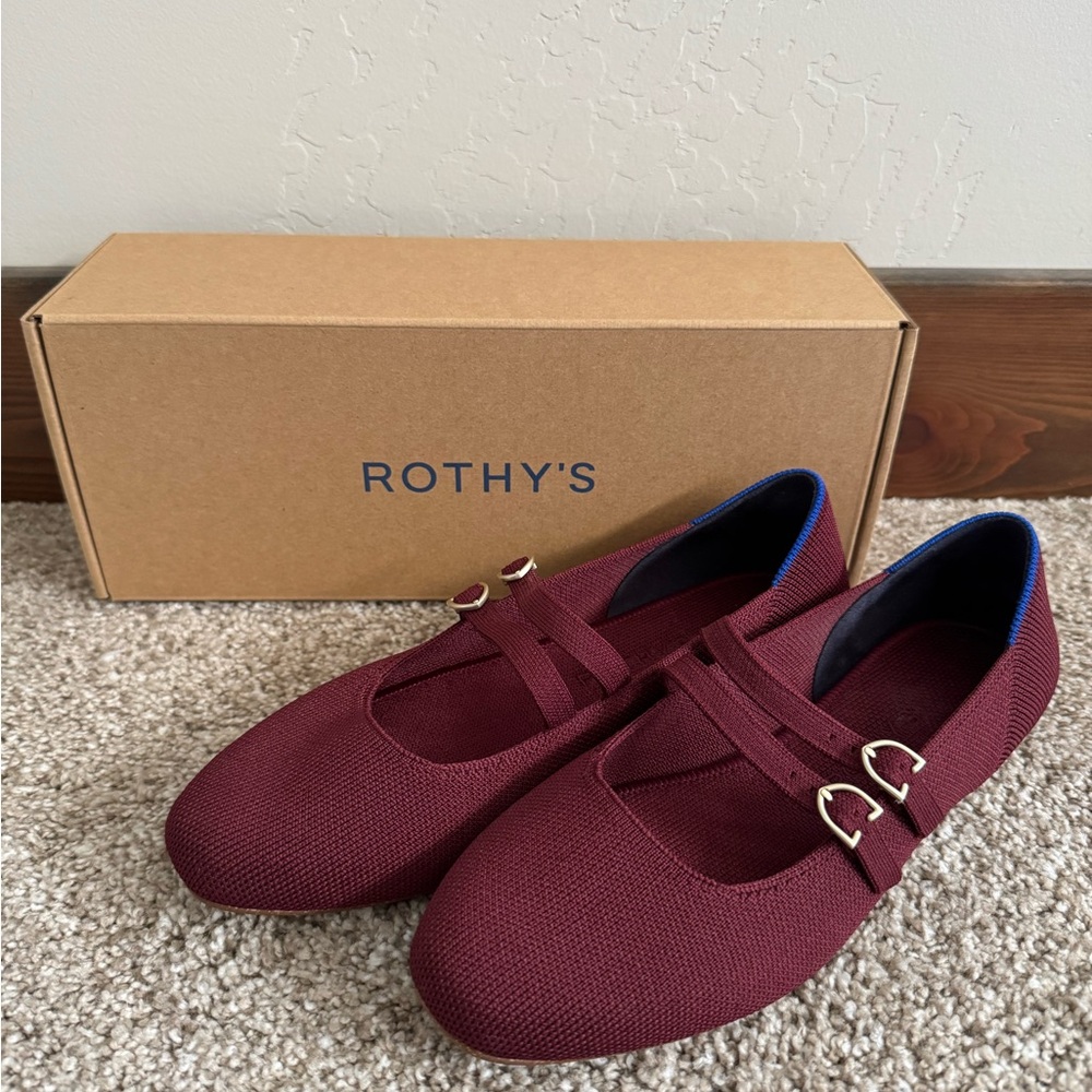 Rothy’s Double Buckle Mary Jane - cabernet - size 7.5 (eu 37.5) ♥️ - Picture 8 of 9
